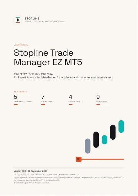 Cover of the Stopline Trade Manager EZ User Manual (PDF)