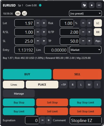 Dark contrast theme of the panel