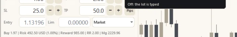 A tooltip explaining the LC button