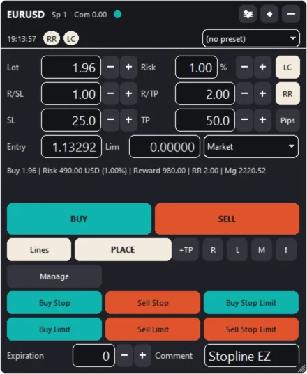 Dark contrast theme of the panel
