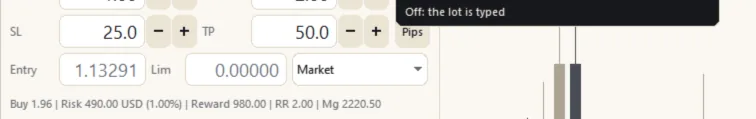 A tooltip explaining the LC button
