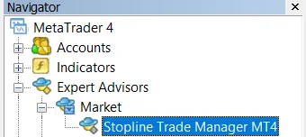 The EA under Expert Advisors › Market in the Navigator